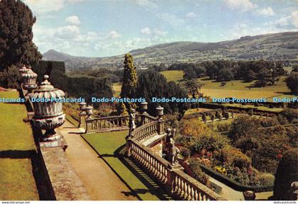 D045963 The Gardens. Powis Castle. Montgomeryshire. Dixon. Wales 565. Breidden H