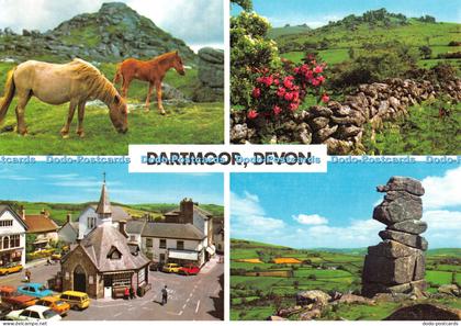 D056169 Dartmoor. Devon. Dartmoor Ponies. Chagford Dartmoor. John Hinde. Multi V