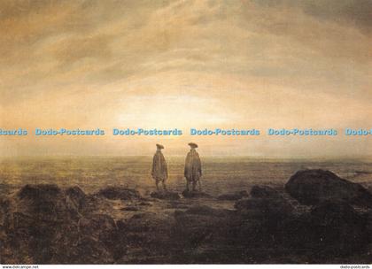 D060777 Two Men by the Sea at Moonrise c. 1817. Nationalgalerie Berlin. Casper F