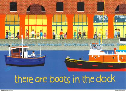 D078005 There are boats in the dock. Aiken Graphics. Albert Dock. 1999