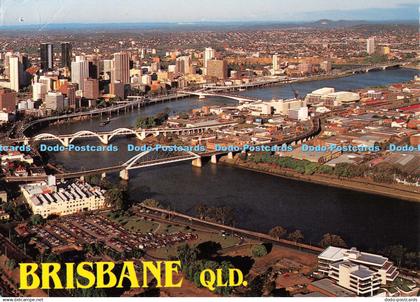 D087093 Brisbane Qld. Aerial of Brisbane with the beautiful Brisbane River Bridg