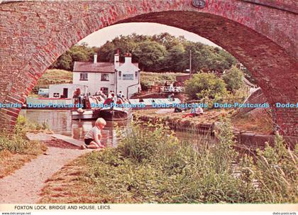 D087511 Leics. Foxton Lock. Bridge and House. Leicestershire and Rutland Federat