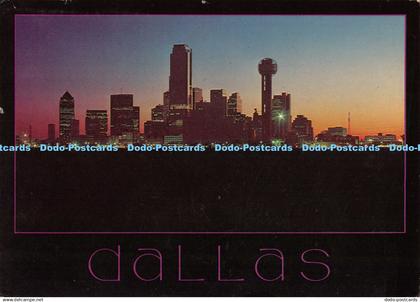 D098706 Dallas. Texas. Night Skyline. The Texas Postcard. Steve Klekamp