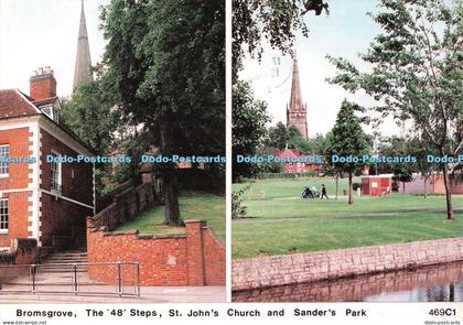 D109890 Bromsgrove. The 48. Steps St. John. J. V. Postcards. Multi View. 1988