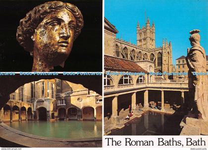D111359 Bath. The Roman Baths. Great Bath. Minerva Head. King Bath. Unichrome. M