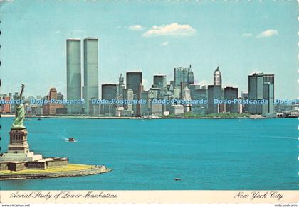 D114132 New York City. Aerial Study of Lower Manhattan. Manhattan Post Card. Dex