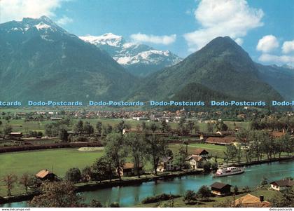 D115460 Blick von Goldswil bei Interlaken auf Wilderswil und Matten. Sulegg. Sch