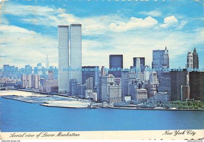 D156890 The New York City. Aerial View of Lower Manhattan. Manhattan Post Card.