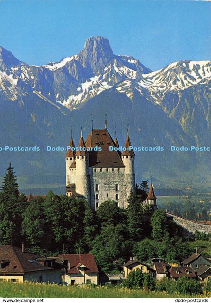 D168776 Thun. Thoune Schloss mit Stockhorn. Arthur Baur