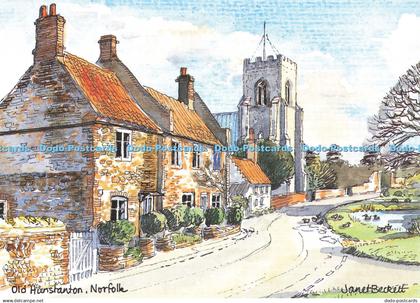 D179289 Norfolk. Old Hunstanton. Cottages and Church. Norfolk Central Printers.