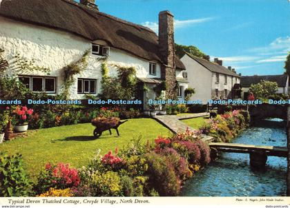 D183736 North Devon. Croyde Village. Typical Devon Thatched Cottage. John Hinde.