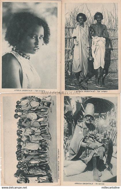 * ERITREA - Costumi Africa Orientale - Ignazio Messina Italia Libia 4 Postcards