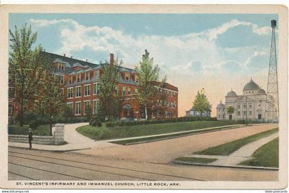 PC11140 St. Vincents Infirmary and Immanuel Church. Little Rock. Ark. C. T. Amer