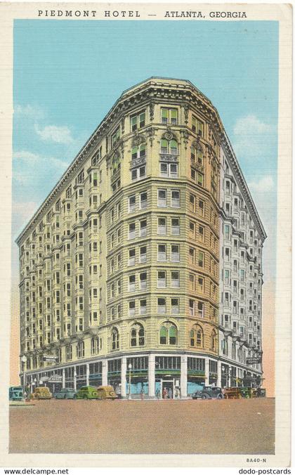 PC11195 Piedmont Hotel. Atlanta. Georgia. Genuine Curteich. 1941