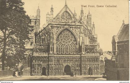 PC24124 West Front. Exeter Cathedral. Chandler. No 167261. 1916