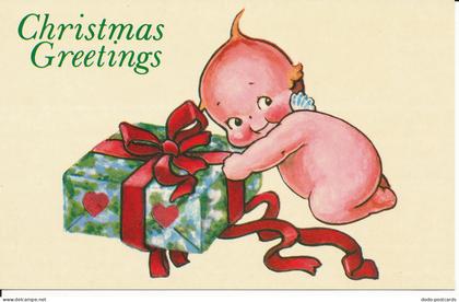 PC28924 Christmas Greetings. A Baby and Present. Merrimack. No 90367