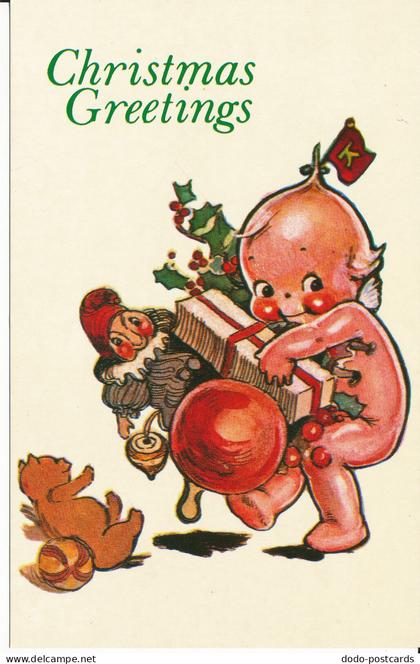 PC28925 Christmas Greetings. A Baby with Presents. Merrimack. No 90367