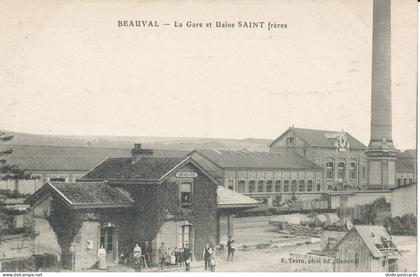 PC29489 Beauval. La Gare et Usine Saint Freres. E. Testu