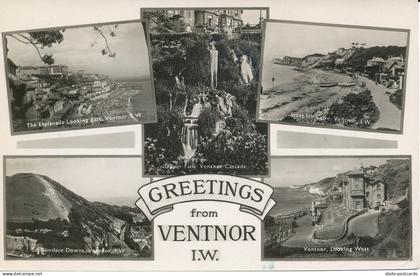 PC32653 Greetings from Ventnor. I. W. Multi view. Nigh Ventnor. RP