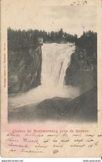 PC38465 Chutes de Montmorency Pres de Quebec. Montreal Import. No 24. 1905. B. H