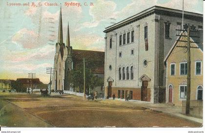 PC39413 Lyceum and R. C. Church. Sydney. C. B. The Cape Breton. 1908