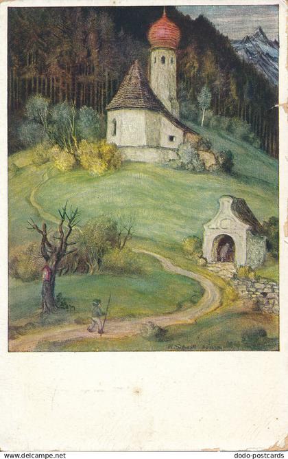 PC59574 Postcard. Matth. Schiestl. The Chapel at the Hill