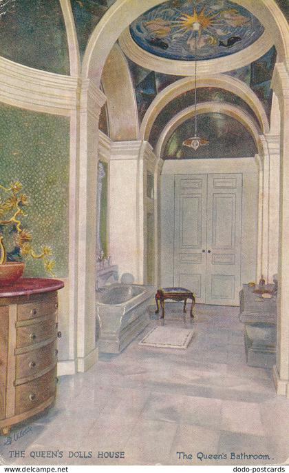 PC63692 The Queens Dolls House. The Queens Bathroom. Tuck. Oilette. No 4502