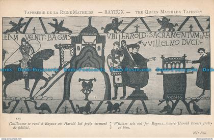 R013648 Bayeux. The Queen Mathilde Tapestry. William Sets Out for Bayeux where H