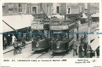 R024802 Gt. Yarmouth Cars at Yarmouth Market. Pamlin Prints