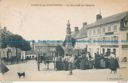 R032024 Crecy en Ponthieu. Le Marche au Beurre. 1918. B. Hopkins