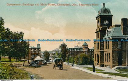 R032049 Government Buildings and Main Street. Chicoutimi. Que. Saguenay River. V