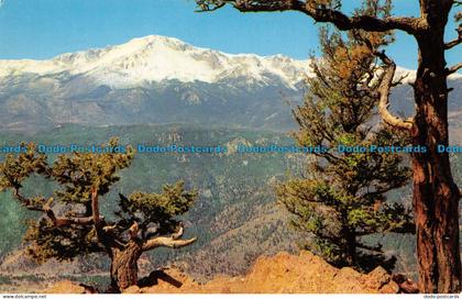 R081957 Pikes Peak from Rampart Range near Colorado Springs. Colorado. Flatiron