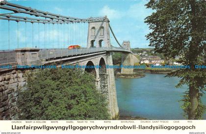 R092857 Menai Suspension Bridge. Anglesey. Dennis