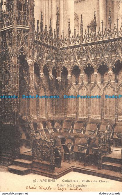 R101832 Amiens. Cathedrale. Stalles du Choeur. Detail. Amiens. L. Caron