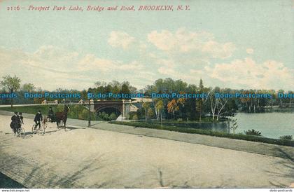 R132169 Prospect Park Lake. Bridge and Road. Brooklyn. N. Y. No 2116. B. Hopkins