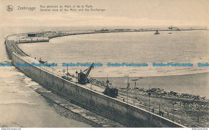 R132177 Zeebrugge. General View of the Mole and the Anchorage. J. Revyn