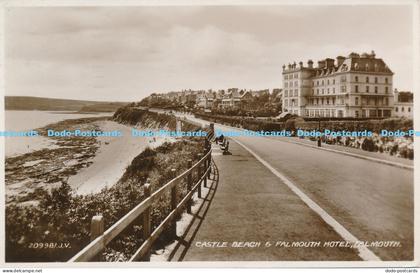 R168795 Castle Beach and Falmouth Hotel. Falmouth. Valentine. No 209981. RP. 193