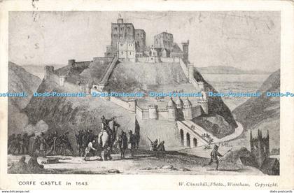 R215053 Corfe Castle in 1643 W Churchill 1907