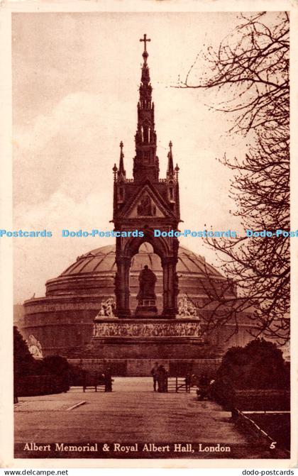 R304380 Albert Memorial and Royal Albert Hall London 5 H B 1933