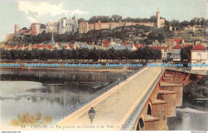 R326964 Chinon Vue generale du Chateau et du Pont LL 14