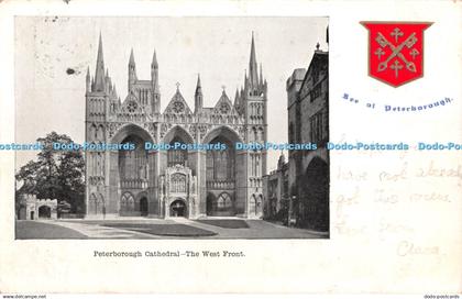 R328548 Peterborough Cathedral The West Front See of Peterborough Post Card