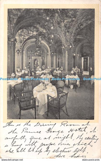 R328981 Dinner Room Prince George Hotel Geo H Newton Manager 1910