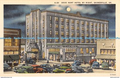 R330155 Ga Gainesville Dixie Hunt Hotel by Night Asheville Post Card