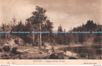 R332390 93 LL Muller Paysage boise en Norvege Musee de Gand A Woody Landscape at