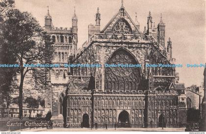 R386421 Exeter Cathedral West Front F Frith No 19601 Pollards Exeter