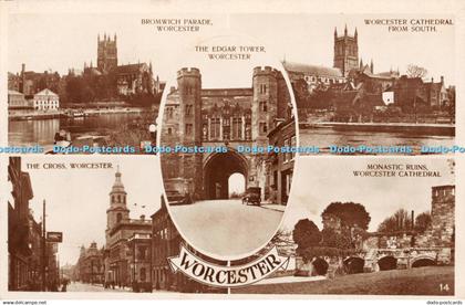 R442967 Worcester The Cross Monastic Ruins Worcester Cathedral RP Multi View