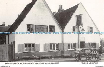 R467871 Reading Basingstoke Road Four Horseshoe Inn c 1890 Reading Libraries