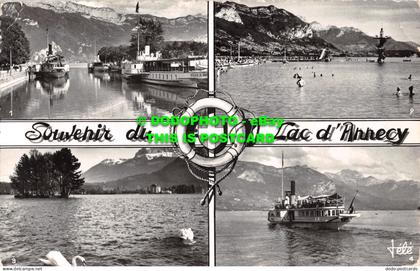 R492028 Souvenir du Lac d Annecy. Port d Annecy. Mt. Veyrier. Plage d Annecy. Te