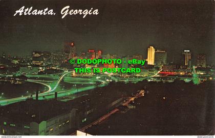 R551983 Atlanta. Georgia. Night view of ultra modern metropolitan Atlanta. Sceni