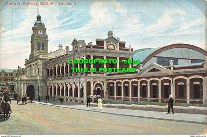 R558465 Central Railway Station. Brisbane. Coloured Shell Series. Brisbane Views